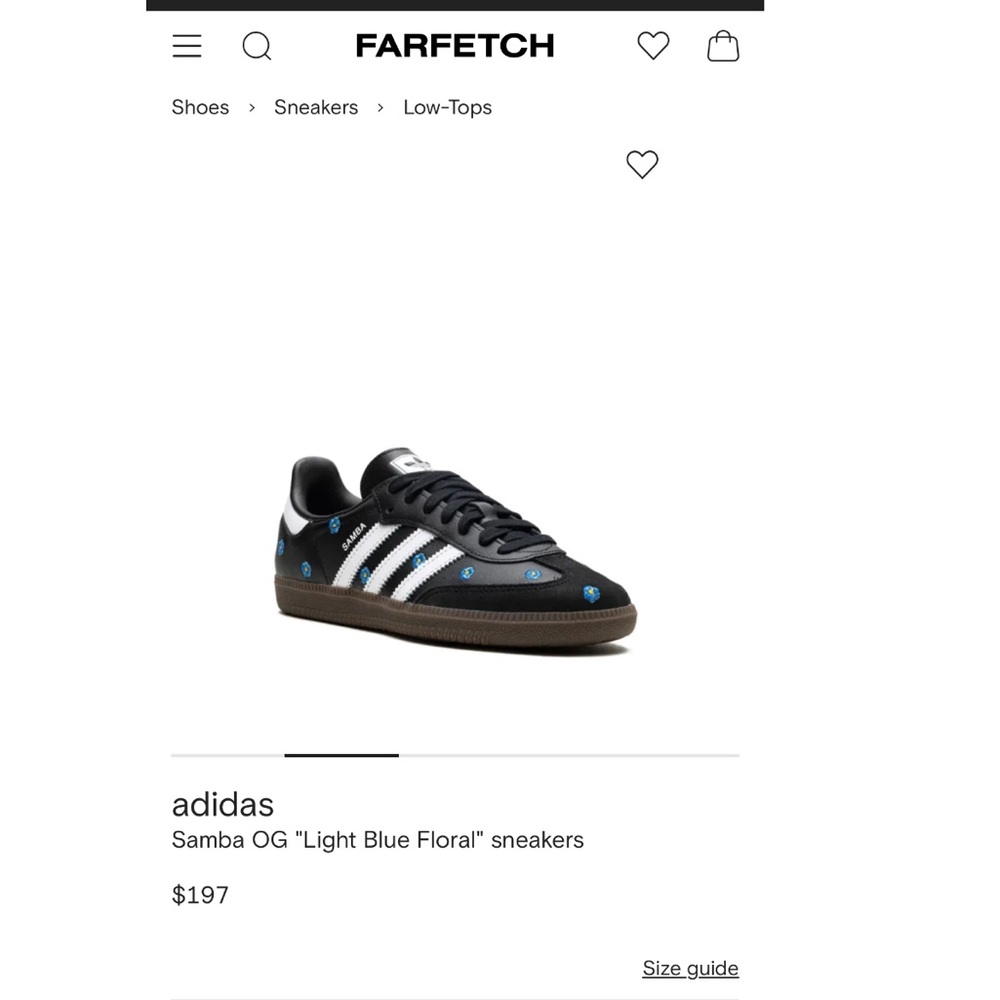 Adidas Samba OG Black with Blue Floral Sneakers